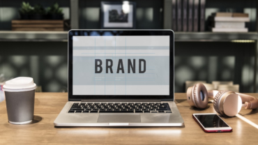 "Brand" displayed on a laptop screen.