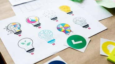 Dynamic branding represented by bulbs.